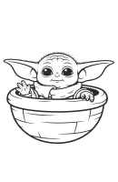 Baby Yoda kleurplaat 12